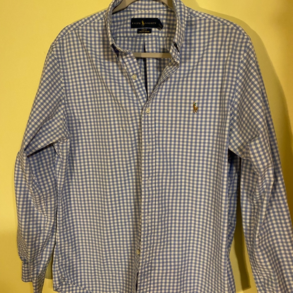 Ralph Lauren Men's Blue Gingham Shirt